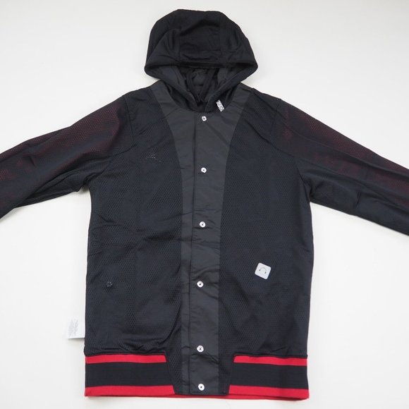 Nike Air Jordan Retro 1 Woven Jacket Black Red Men Basketball - Picture 8 of 11